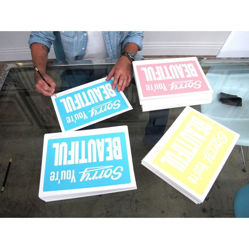 Sorry You're Beautiful - Pastel Yellow by Michael Coleman | Print | Poster Child Prints