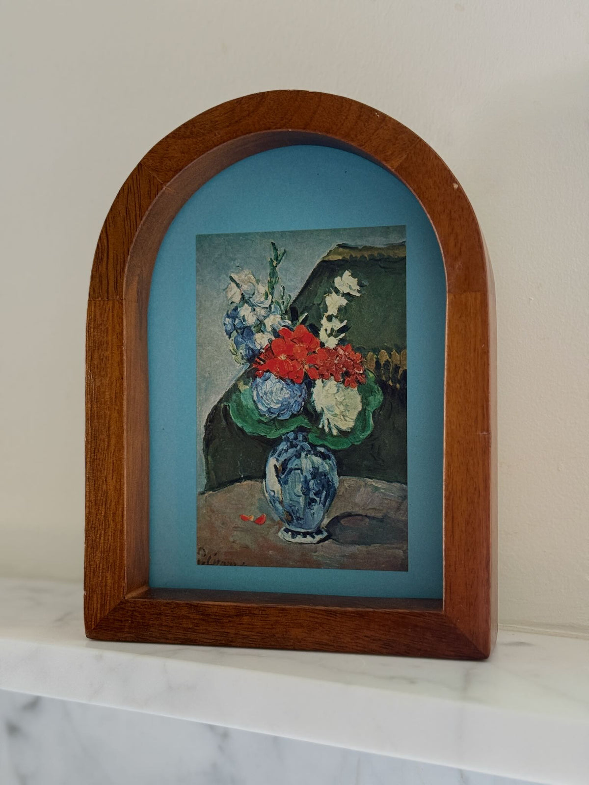 Flowers in a Delft Vase