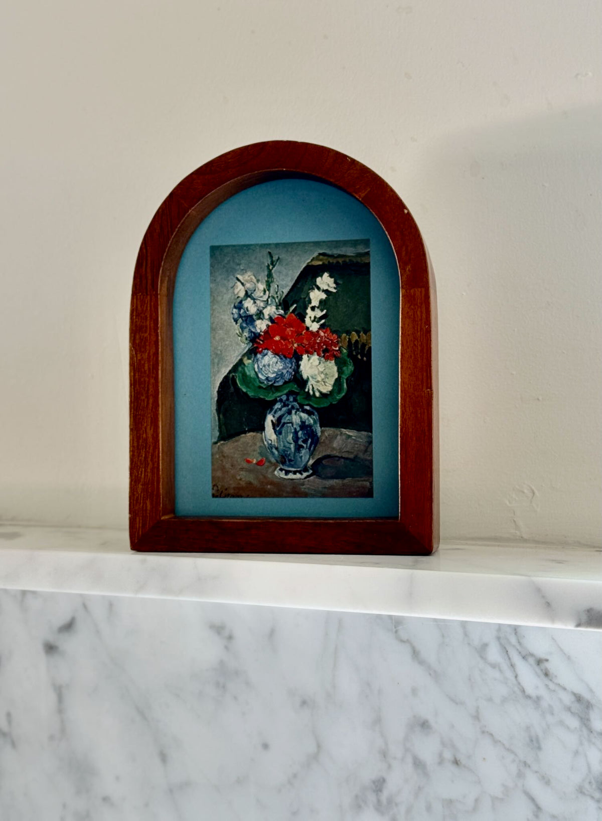 Flowers in a Delft Vase