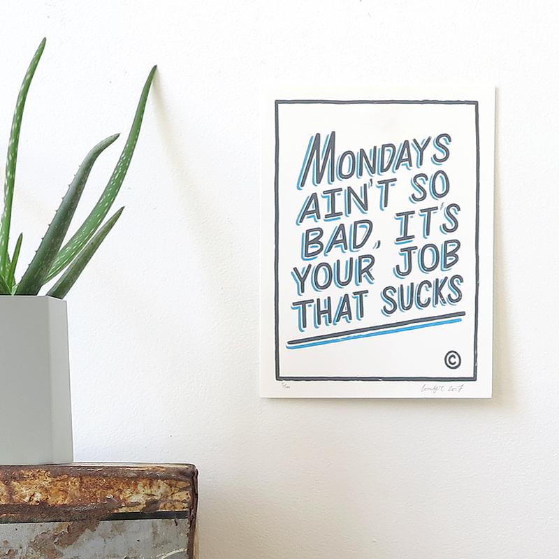 Mondays by Ornamental Conifer-Screen Print-Poster Child Prints