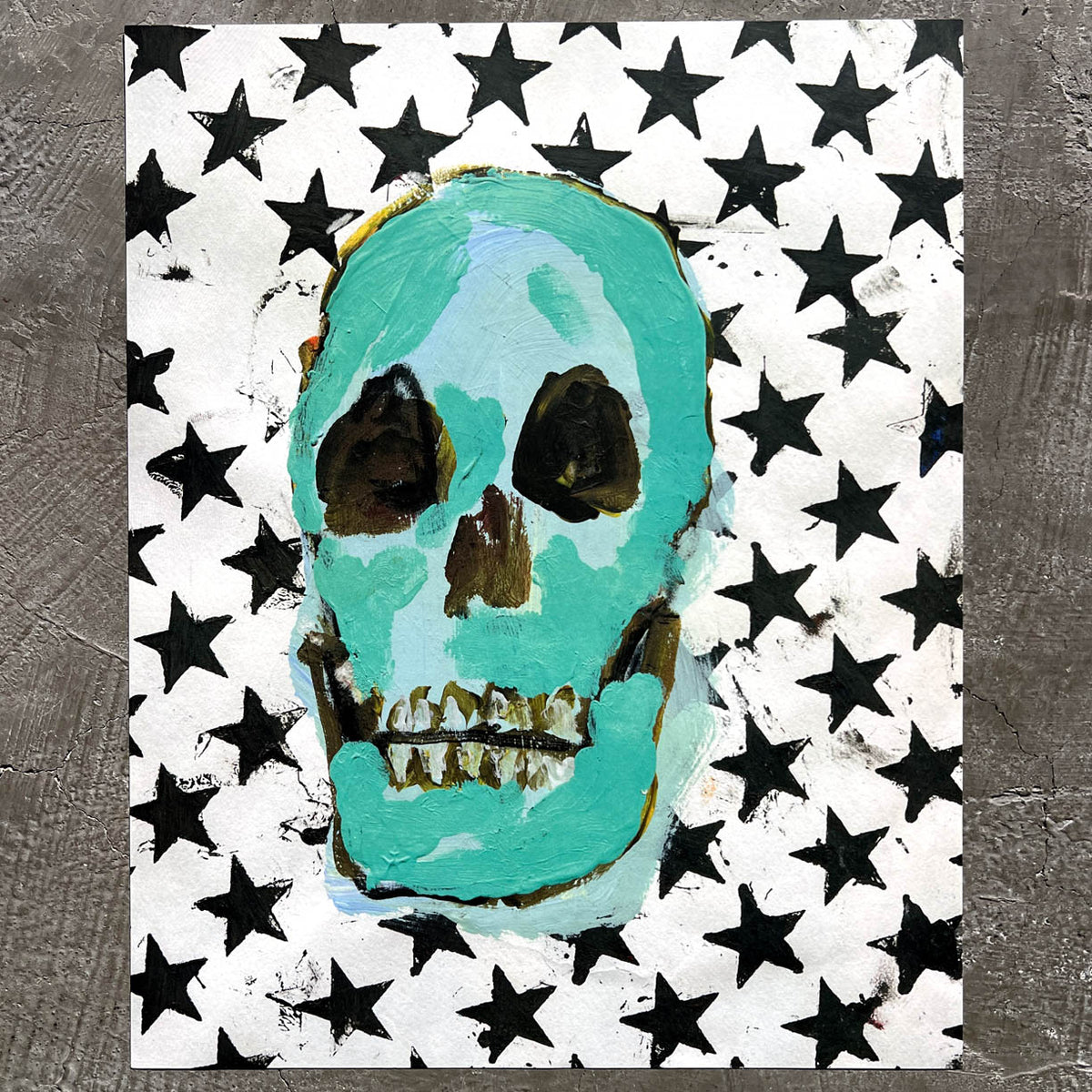 Skull &amp; Stars (unsigned) by Tim Armstrong - Vault Sale-Tim Armstrong - Vault Sale-Poster Child Prints