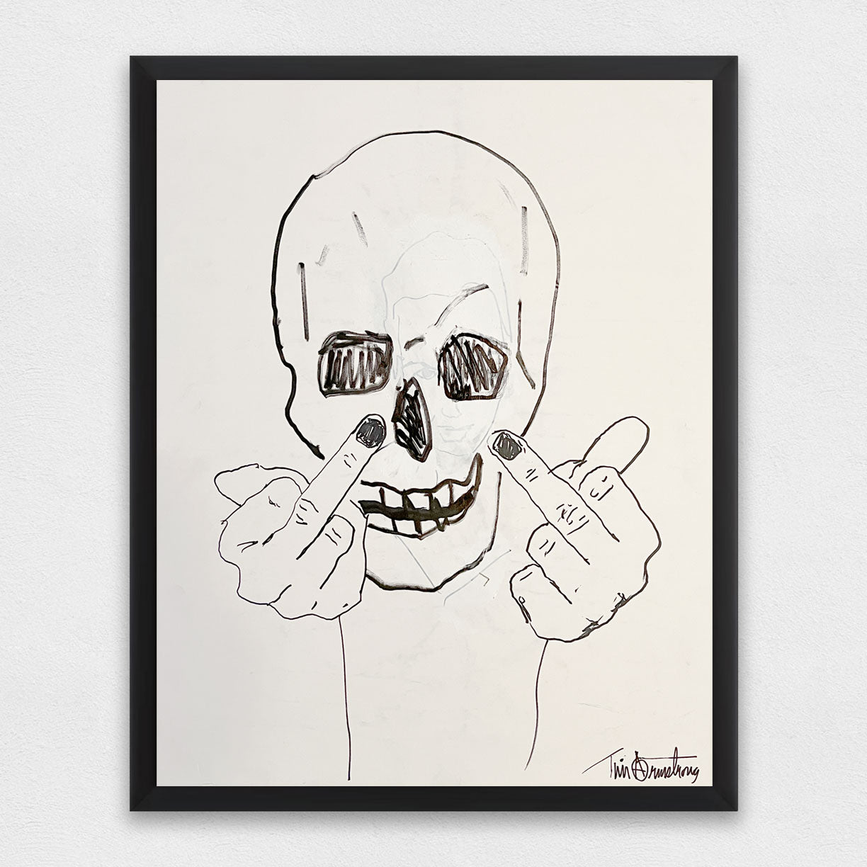Skullman Flip Off by Tim Armstrong-Original Artwork-Poster Child Prints