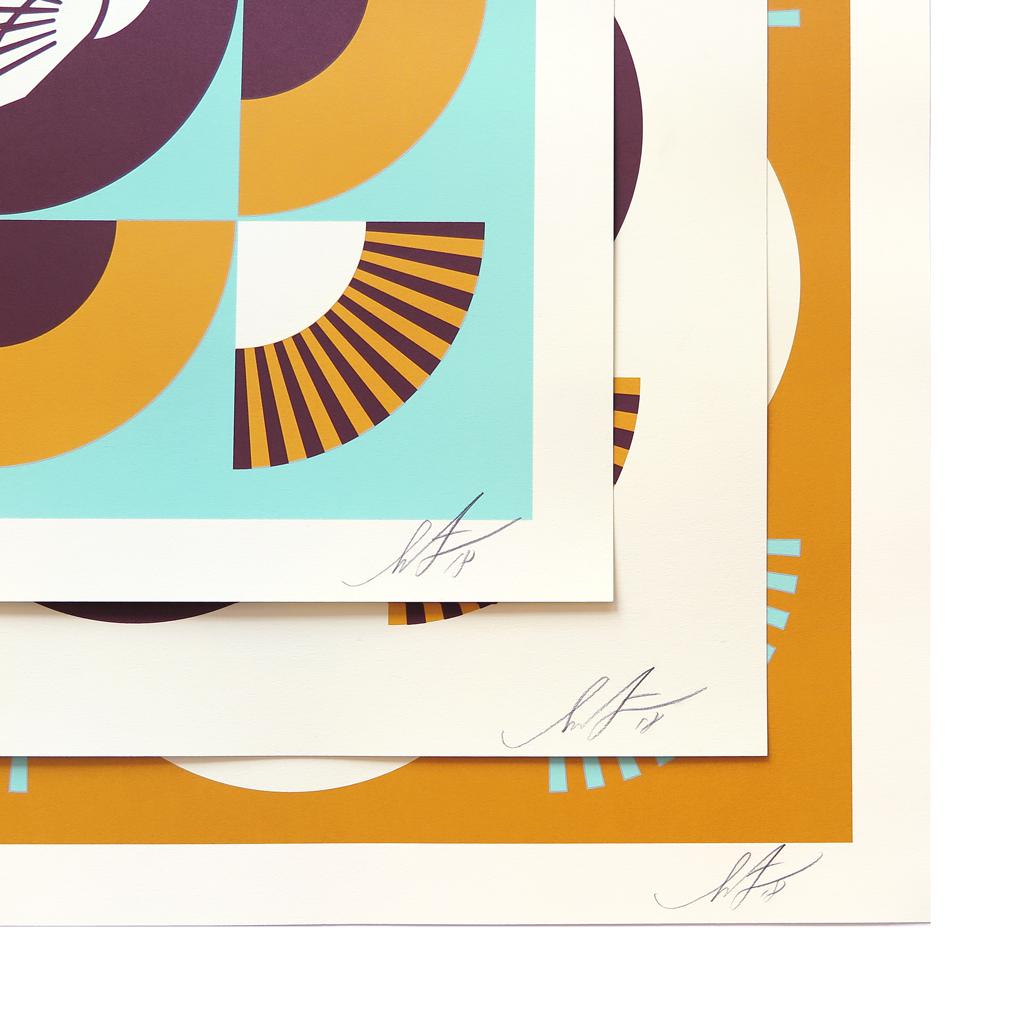 OBEY Geometric Doves, Blue/Orange by Shepard Fairey | Archive | Poster Child Prints