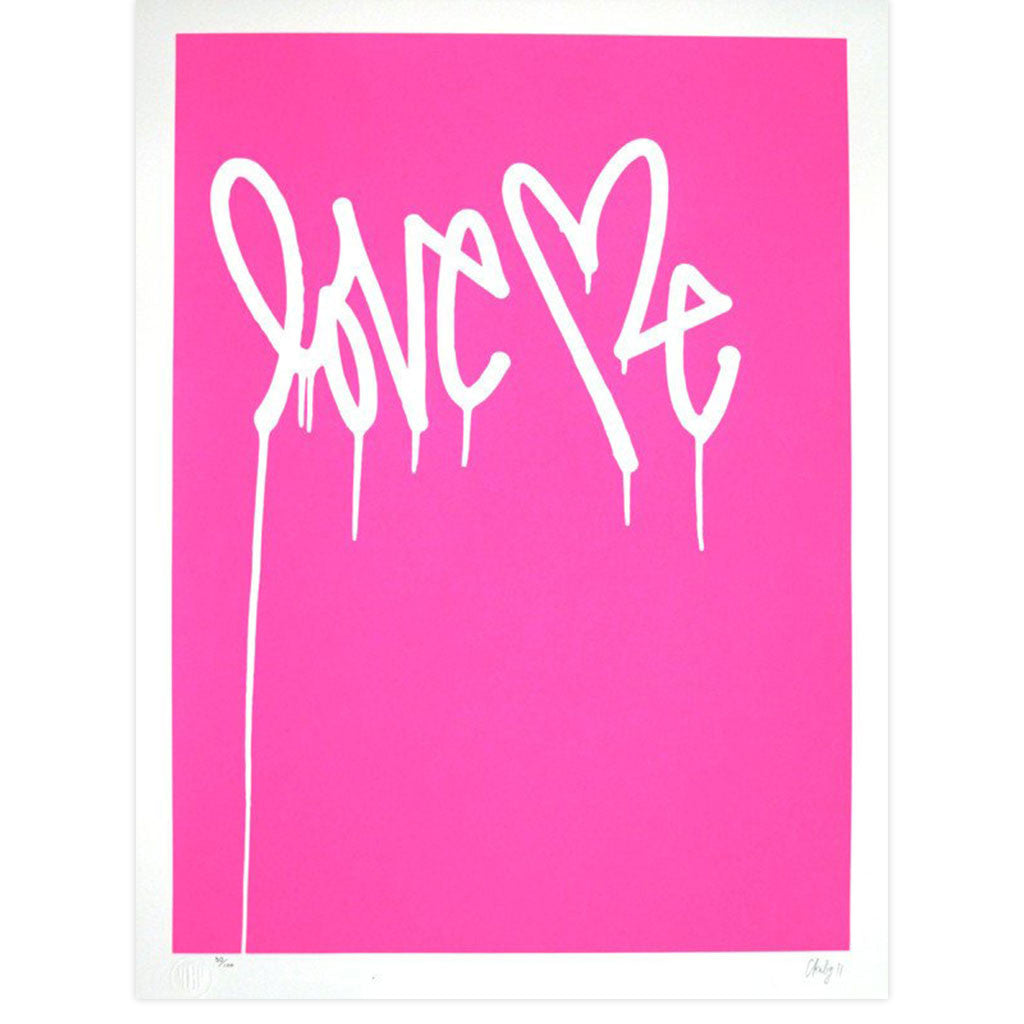 Love Me, Fluorescent Pink by Curtis Kulig-Archive-Poster Child Prints