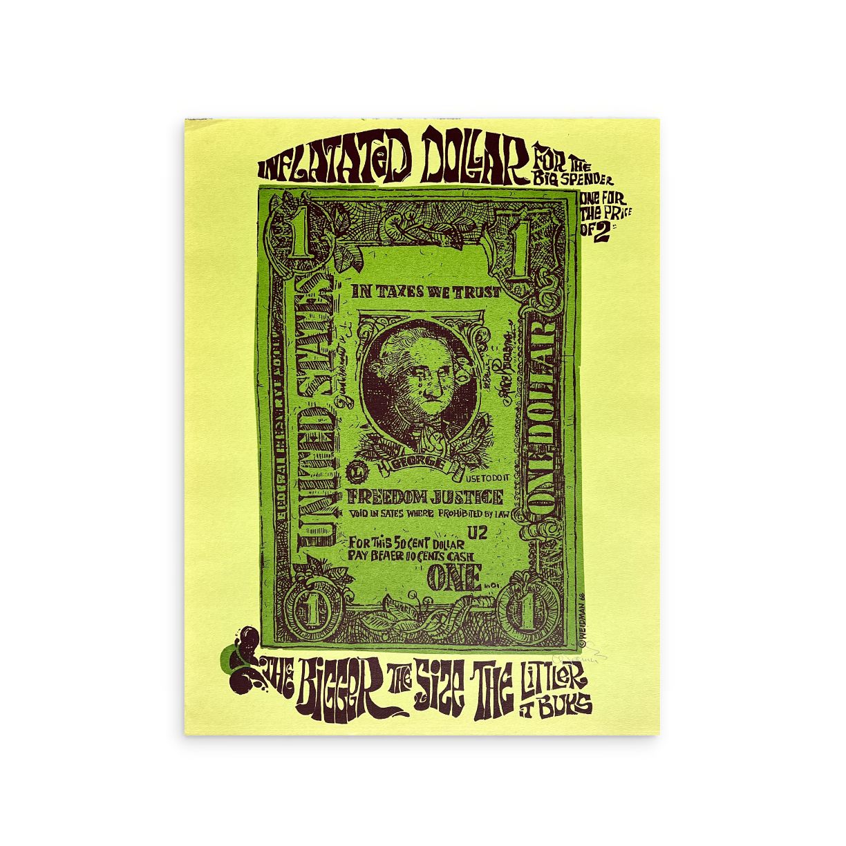 Inflated Dollar by David Weidman-Screen Print-Poster Child Prints